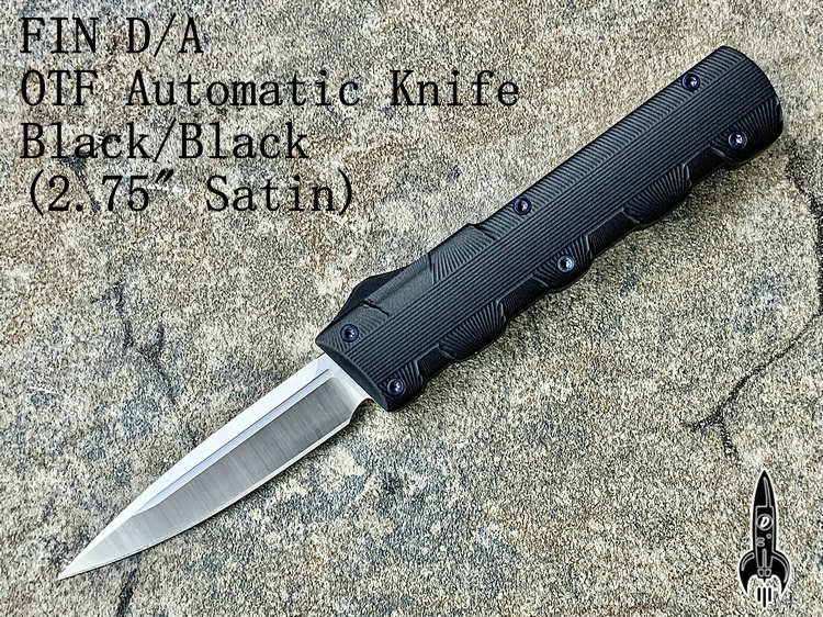 D Rocket Designs  FIN D/A OTF Automatic Knife Black/Black (2.75